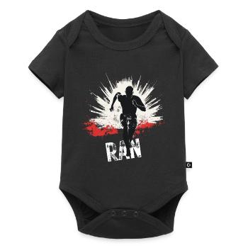 Running Jogging Runner Sprint Design - Baby Premium Kurzarmbody - Schwarz - Vorne