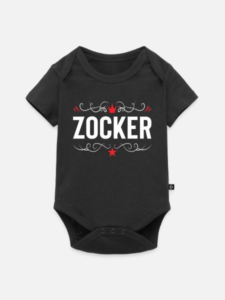 Zocker Gamer - Baby Premium Kurzarmbody - Schwarz