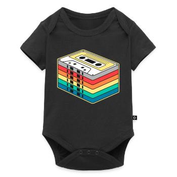 Vibrant Rainbow Cassette Tape - Baby Premium short-sleeve bodysuit - black - Front