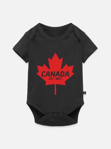 Kanada Est. 1867 Vintage Kanada-Ahornblatt - Baby Premium Kurzarmbody - Schwarz