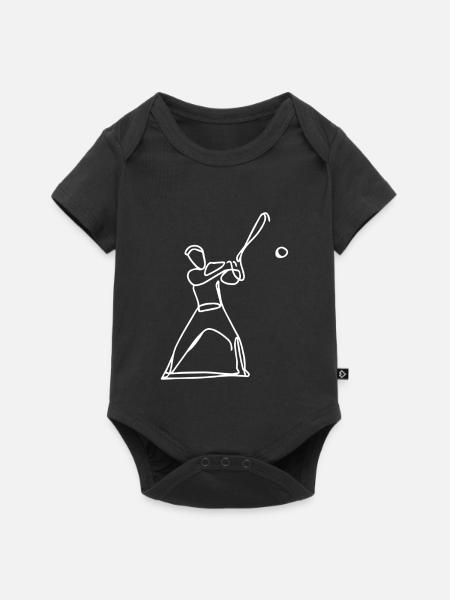 Baseballer Skizze - Baby Premium Kurzarmbody - Schwarz