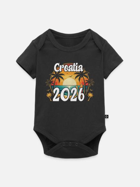 Croatia 2026 - Baby Premium Kurzarmbody - Schwarz