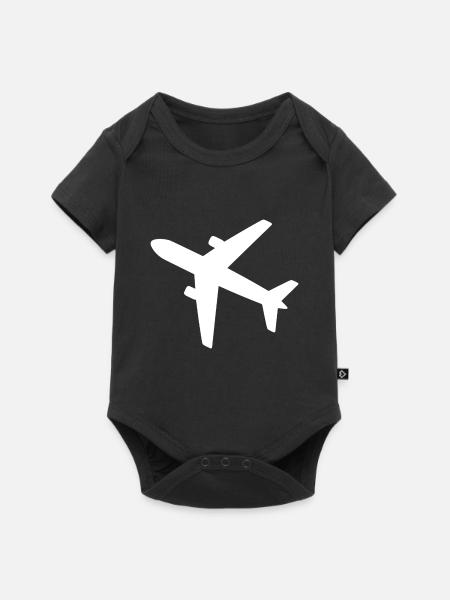 Flugzeug - Baby Premium Kurzarmbody - Schwarz