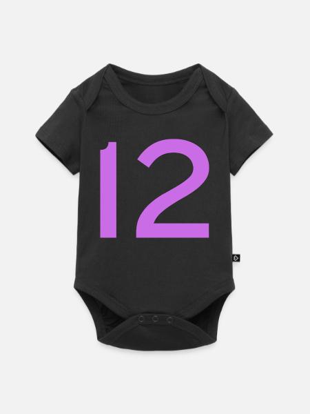 12 - Baby Premium Kurzarmbody - Schwarz
