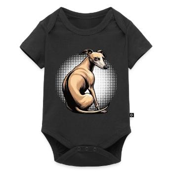 Whippet Windhund Whippets Windhundbesitzer - Baby Premium Kurzarmbody - Schwarz - Vorne