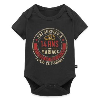 Humour Anniversaire : J'ai Survécu à 12 Ans - Body à manches courtes Premium Bébé - noir - Devant