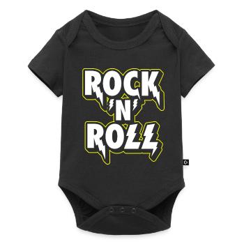 Rock 'N' Roll Lightning 3D-Logo - Baby Premium Kurzarmbody - Schwarz - Vorne