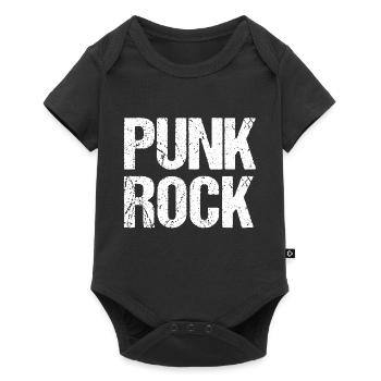Punk Rock Distressed Typography - Baby Premium short-sleeve bodysuit - black - Front