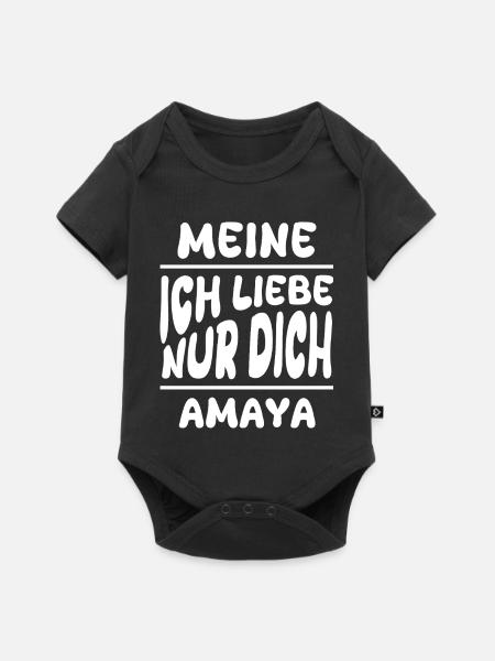Amaya als Liebe - Baby Premium Kurzarmbody - Schwarz