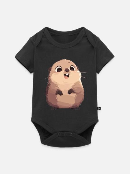 Murmeltiere Murmeltier - Baby Premium Kurzarmbody - Schwarz