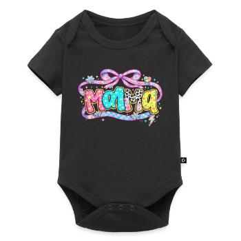 Mom Gift: Retro Mama Visual and Glitter - Baby Premium short-sleeve bodysuit - black - Front