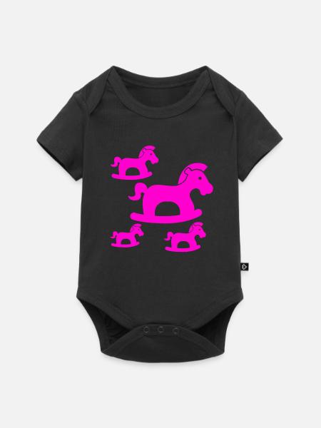 Pferde - Baby Premium Kurzarmbody - Schwarz