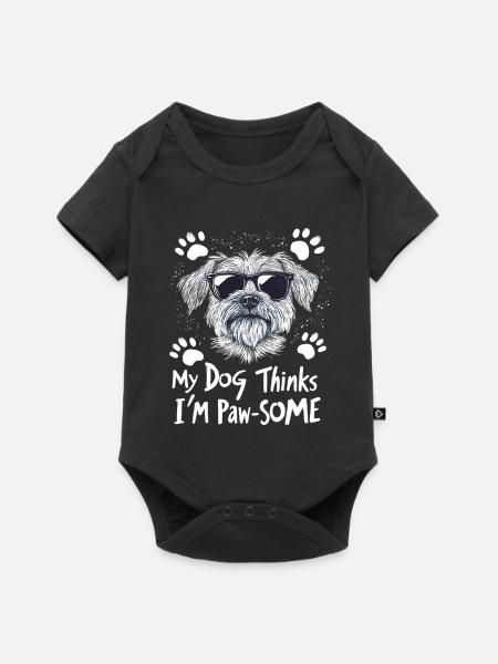 Pawsome Dog Besitzer - Baby Premium Kurzarmbody - Schwarz