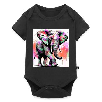 elephant - Baby Premium short-sleeve bodysuit - black - Front