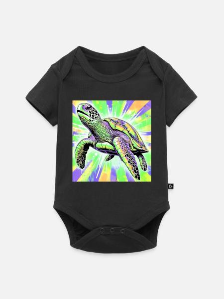 Schildkröte - Baby Premium Kurzarmbody - Schwarz
