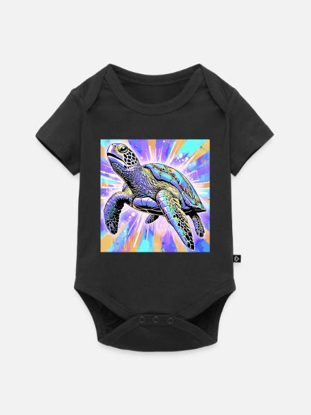 Schildkröte - Baby Premium Kurzarmbody - Schwarz