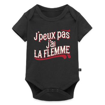 J'peux pas j'ai la flemme - rouge - Body à manches courtes Premium Bébé - noir - Devant