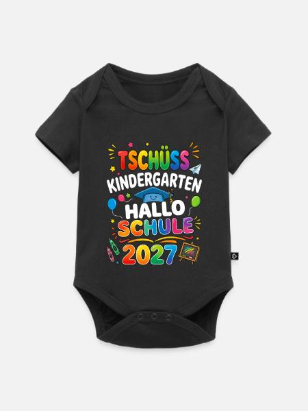 Tschüss Kindergarten Hallo Schule 2027 - Baby Premium Kurzarmbody - Schwarz