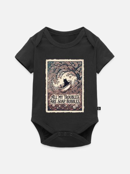 All My Troubles Are Soap Bubbles - Baby Premium Kurzarmbody - Schwarz