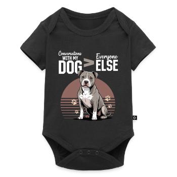 Pitbull Terrier Pittie Dog Breed - Baby Premium Kurzarmbody - Schwarz - Vorne