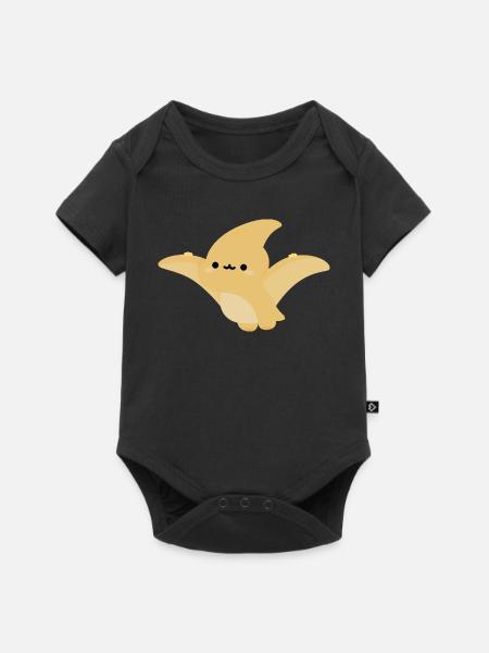 Kawaii Pterodaktylus Mohn - Baby Premium Kurzarmbody - Schwarz