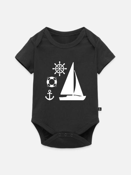 Segeln - Baby Premium Kurzarmbody - Schwarz