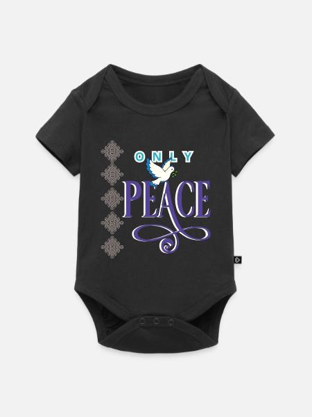 Friedenstaube - Baby Premium Kurzarmbody - Schwarz