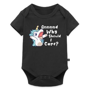 Unicorn Why Should I Care - Baby Premium short-sleeve bodysuit - black - Front