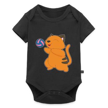 Chat Joueur de Volley-ball Volley-ball Sport - Body à manches courtes Premium Bébé - noir - Devant