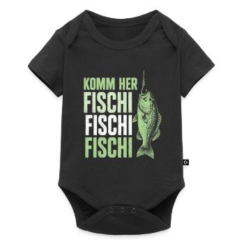 Angeln Angler Fischer Fisch Lustiges Angler Spruch - Baby Premium Kurzarmbody - Schwarz - Vorne