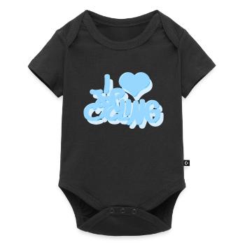 I_love_Cycling_babyblau - Baby Premium short-sleeve bodysuit - black - Front