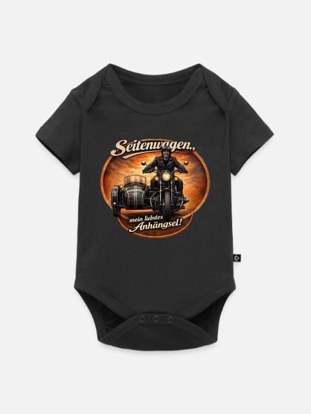 Seitenwagen, mein liebstes Anhängsel - Baby Premium Kurzarmbody - Schwarz