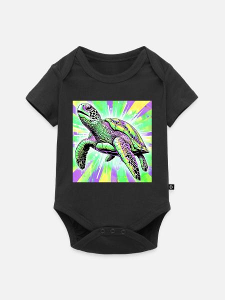 Schildkröte - Baby Premium Kurzarmbody - Schwarz