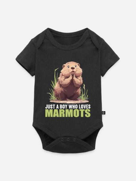 Murmeltiere Murmeltier - Baby Premium Kurzarmbody - Schwarz