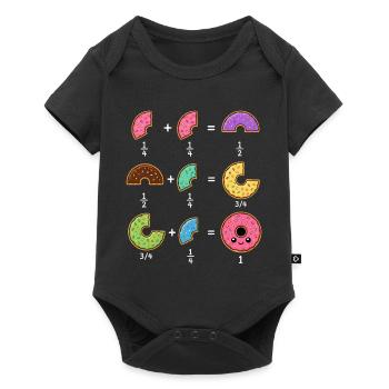Donut Fractions Math Learning with Humor - Baby Premium short-sleeve bodysuit - black - Front