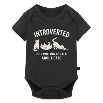 Chats Introverti parle de la chemise des chats - Body à manches courtes Premium Bébé - noir - Devant