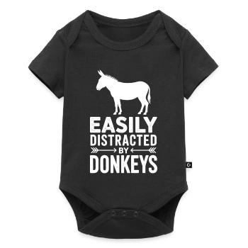 Esel Sprüche Esel Lustiges Esel Geschenk - Baby Premium Kurzarmbody - Schwarz - Vorne