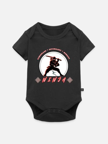 Ninja-Krieger-Emblem – Kampfsport-Design - Baby Premium Kurzarmbody - Schwarz