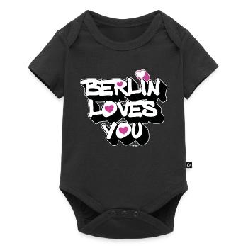 Cœur de Berlin t’aime 3D - Body à manches courtes Premium Bébé - noir - Devant