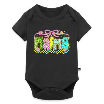 Mama Retro Flashy | Neon Style Mother's Day - Baby Premium short-sleeve bodysuit - black - Front