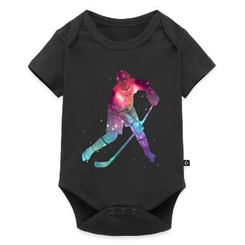 Joueurs de hockey sur glace Enfants de l’espace Joueurs de hockey sur glace - Body à manches courtes Premium Bébé - noir - Devant
