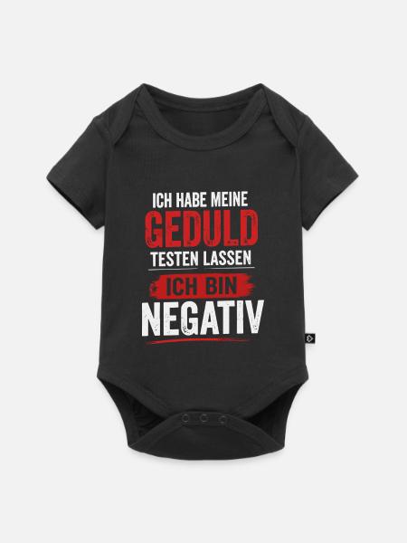 Geduld getestet, ich bin negativ - Baby Premium Kurzarmbody - Schwarz