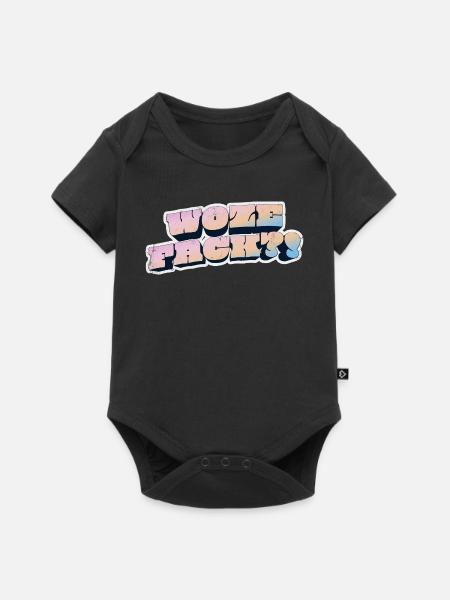 Wow Face Pastell Graffiti Stil - Baby Premium Kurzarmbody - Schwarz