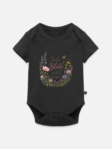 Jede Blüte zählt - Baby Premium Kurzarmbody - Schwarz