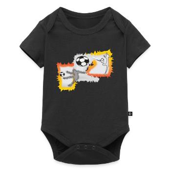 Fußball Fußballspieler Ballkunst - Baby Premium Kurzarmbody - Schwarz - Vorne