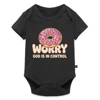 La foi en donut inspire : Dieu contrôle - Body à manches courtes Premium Bébé - noir - Devant
