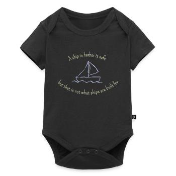 Un navire au port est en sécurité... pour les produits sombres - Body à manches courtes Premium Bébé - noir - Devant