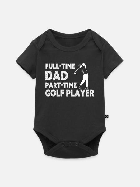 Vollzeitvater Teilzeit-Golfspieler – Geschenk - Baby Premium Kurzarmbody - Schwarz