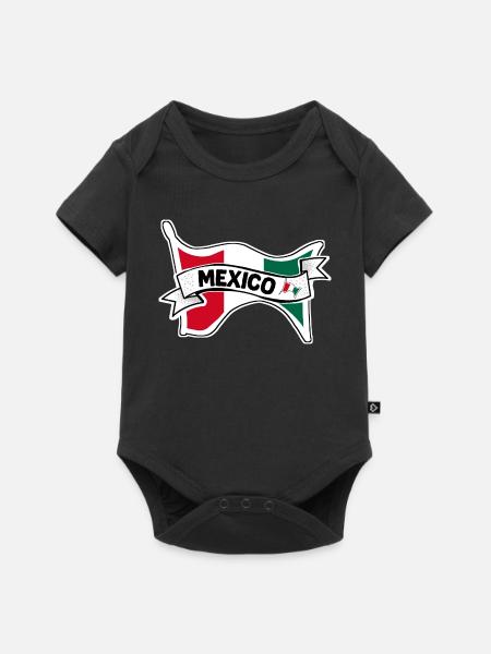 Mexico Mexikanische Flagge - Baby Premium Kurzarmbody - Schwarz
