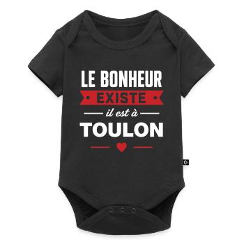 Bonheur existe à Toulon - Body à manches courtes Premium Bébé - noir - Devant